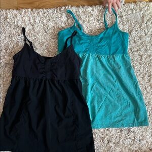 Athleta Black and Teal Tank Tops